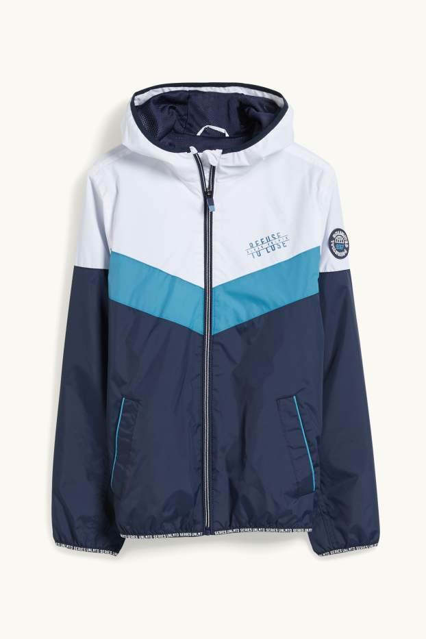 Children Boys - Jacket with hood - blue / white