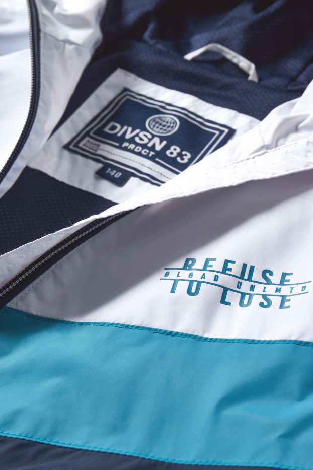 Children Boys - Jacket with hood - blue / white