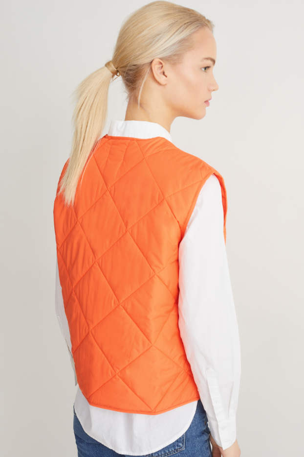 Damen - Steppweste - dunkelorange