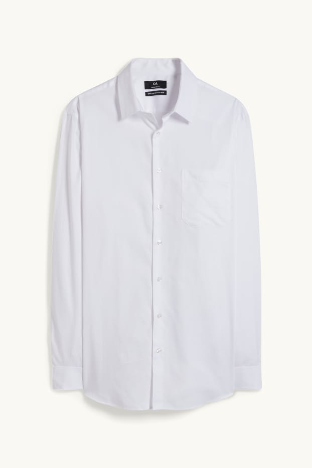 Men - Business shirt - regular fit - kent collar - easy-iron - white