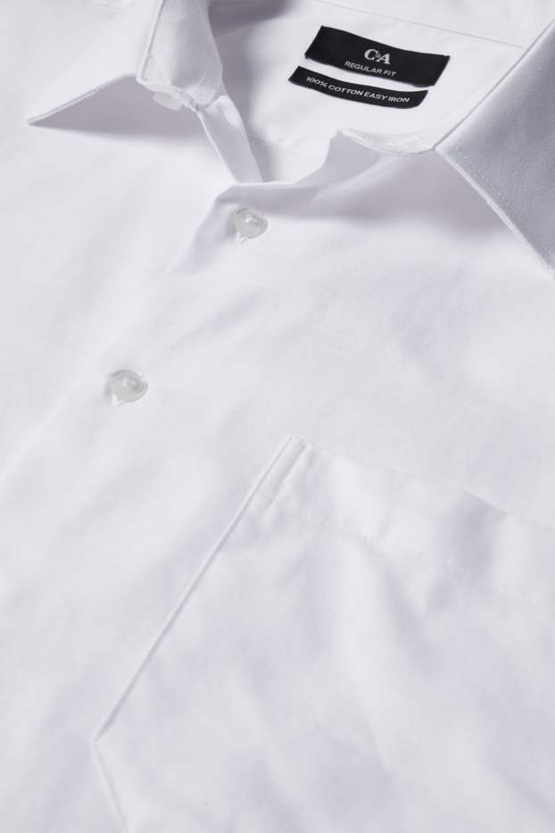 Men - Business shirt - regular fit - kent collar - easy-iron - white