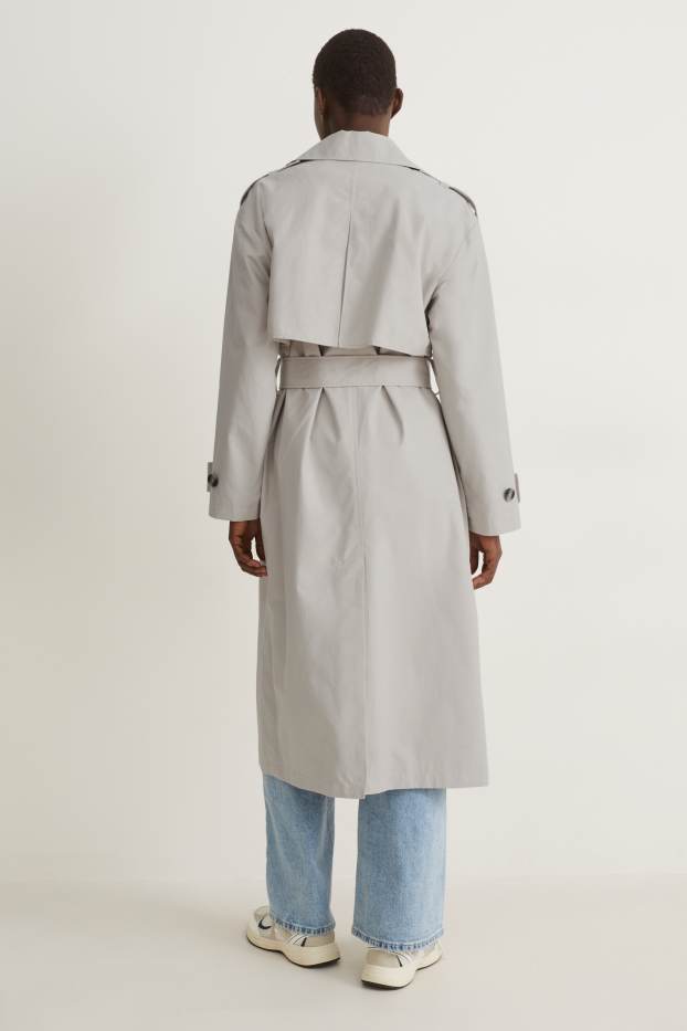 Women - Trench coat - light gray