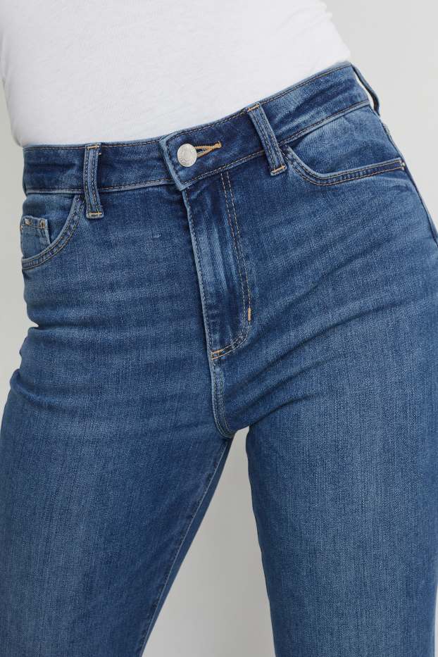 Damen - Bootcut Jeans - High Waist - jeansblau