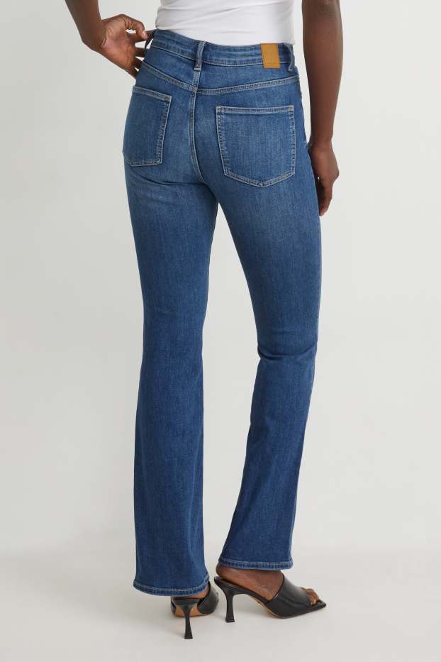 Damen - Bootcut Jeans - High Waist - jeansblau