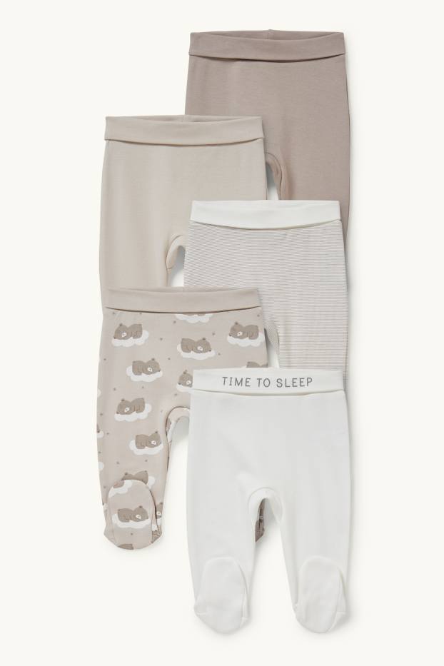 Unisex - Multipack 5 buc. - pantaloni de pijama bebeluși - bej melanj