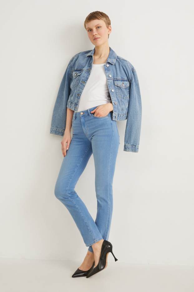 Dona - Straight jeans - mid waist - texà blau clar