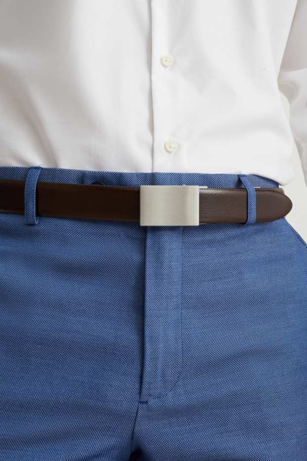 Hommes - Ceinture en cuir - marron foncé