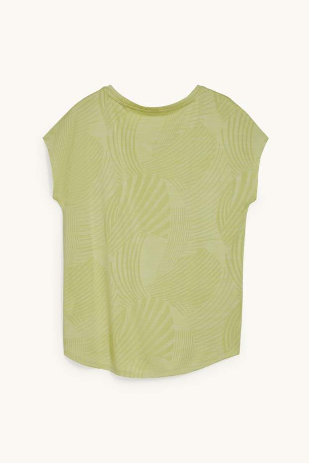 Women - Active T-shirt - running - patterned - yellow