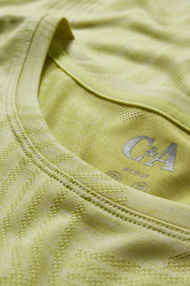 Women - Active T-shirt - running - patterned - yellow