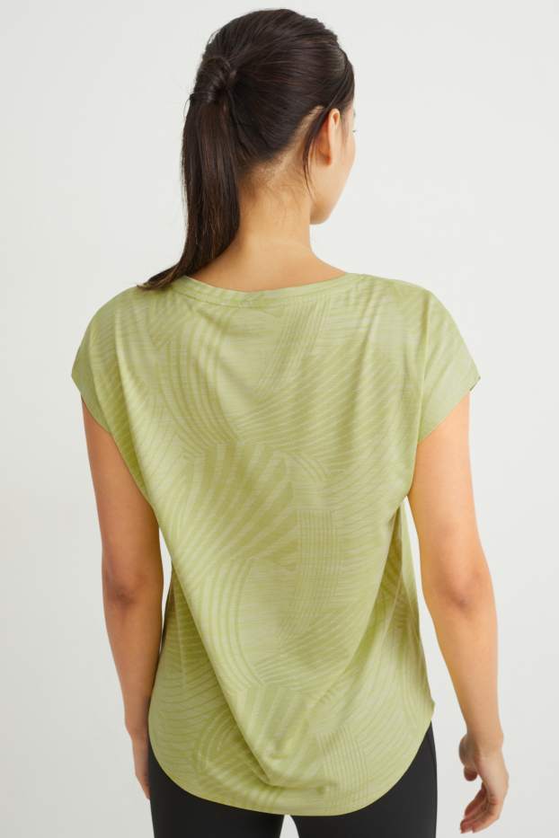 Women - Active T-shirt - running - patterned - yellow