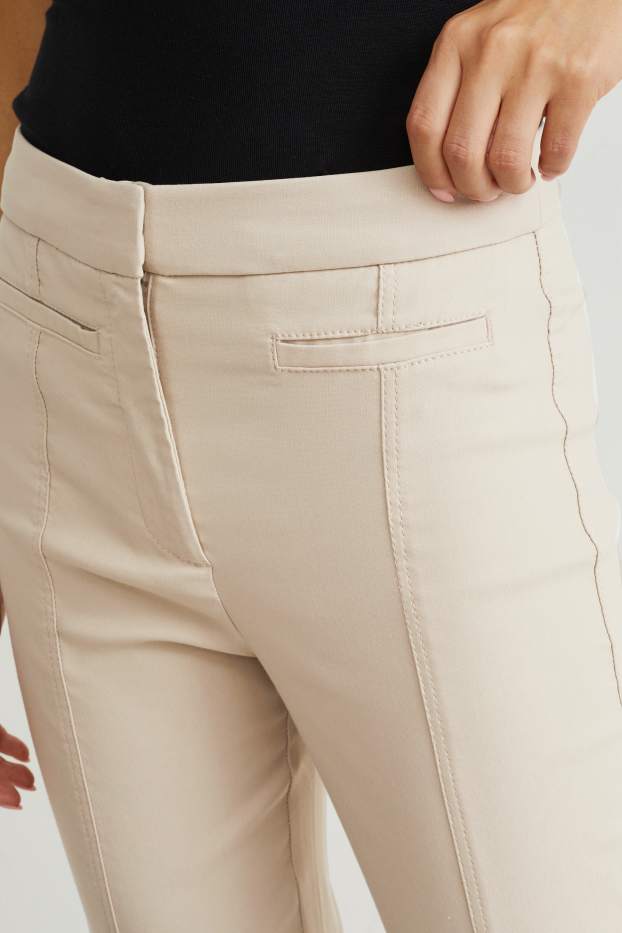 Dames - Pantalon - high waist - cigarette fit - beige