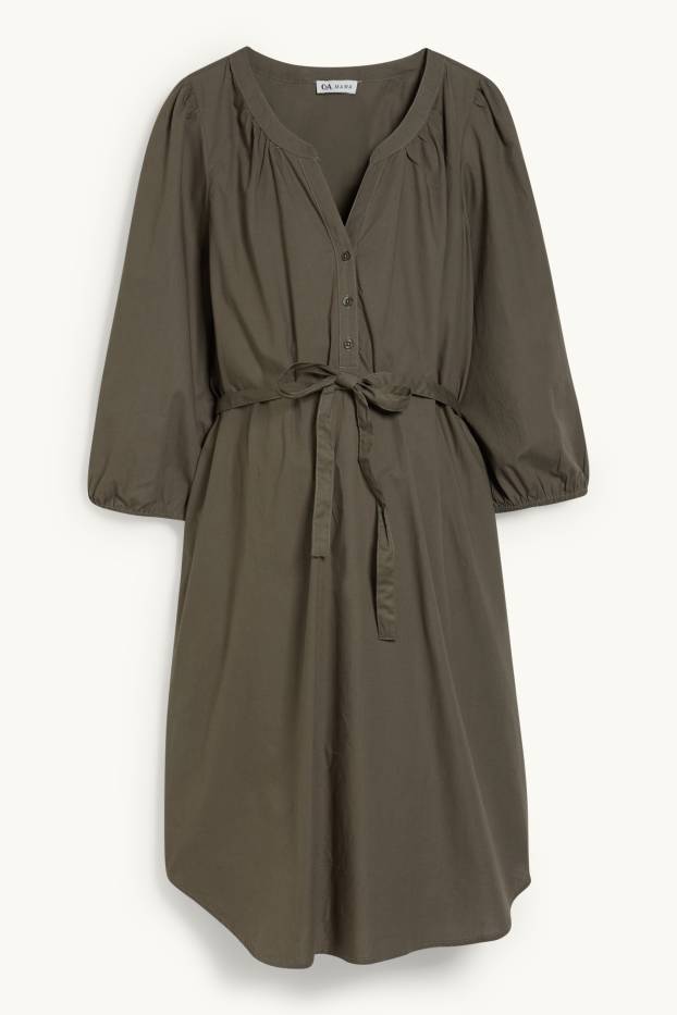 Women - Maternity shirt dress - green