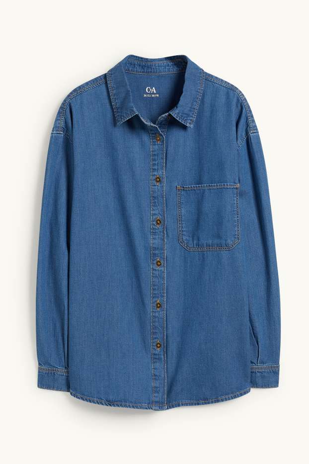 Femei - Bluză din denim - denim-albastru