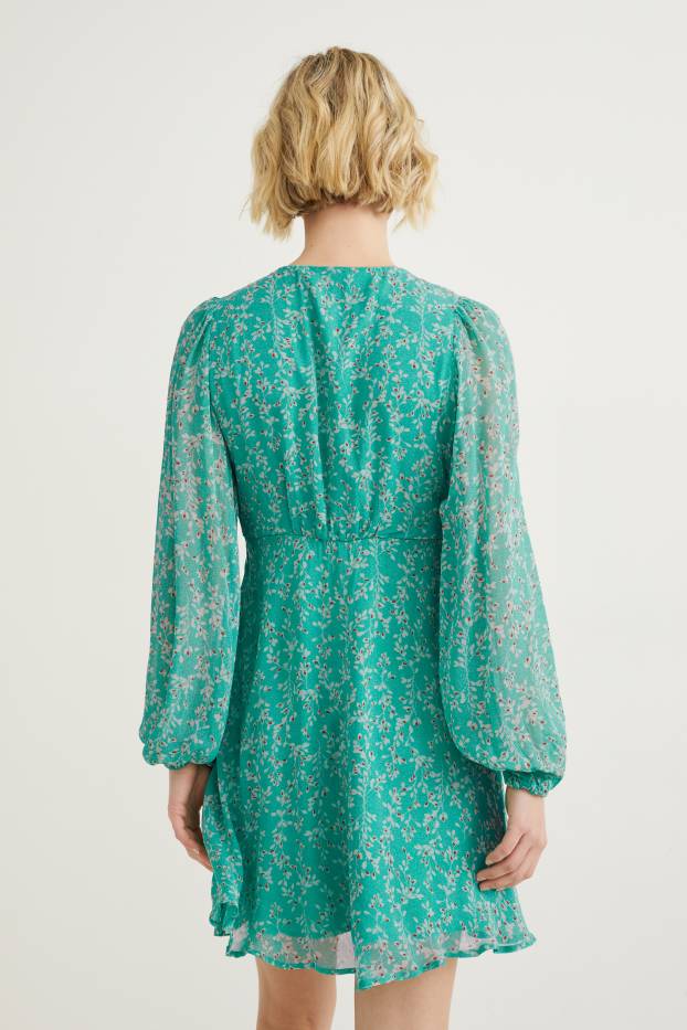 Dames - Jurk van chiffon - lichtgroen