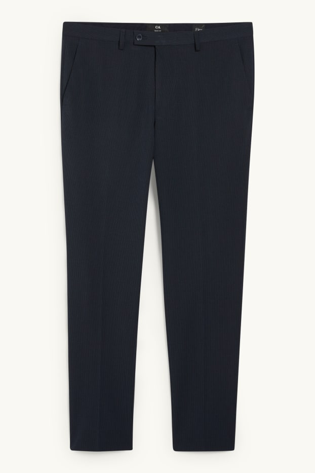 Hommes - Pantalon de costume - body fit - Flex - 4 Way Stretch - bleu foncé