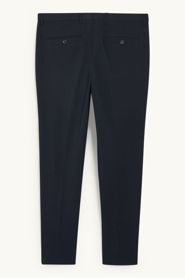 Hommes - Pantalon de costume - body fit - Flex - 4 Way Stretch - bleu foncé