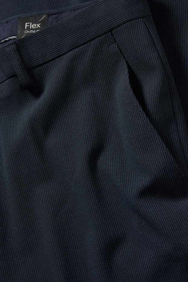 Hommes - Pantalon de costume - body fit - Flex - 4 Way Stretch - bleu foncé