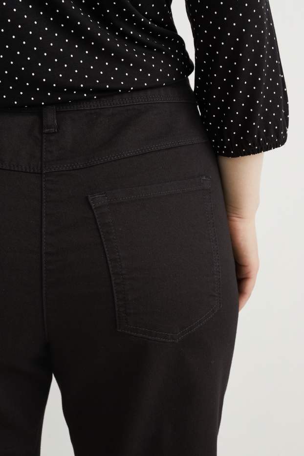 Damen - Slim Jeans - Mid Waist - schwarz