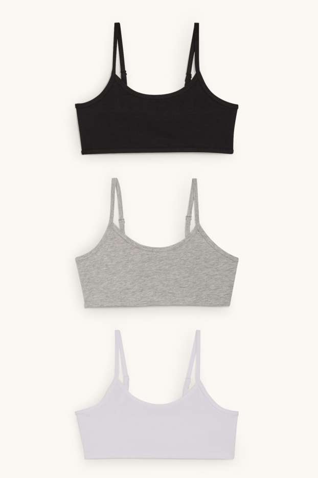 Enfants filles - Lot de 2 - brassières - gris clair chiné