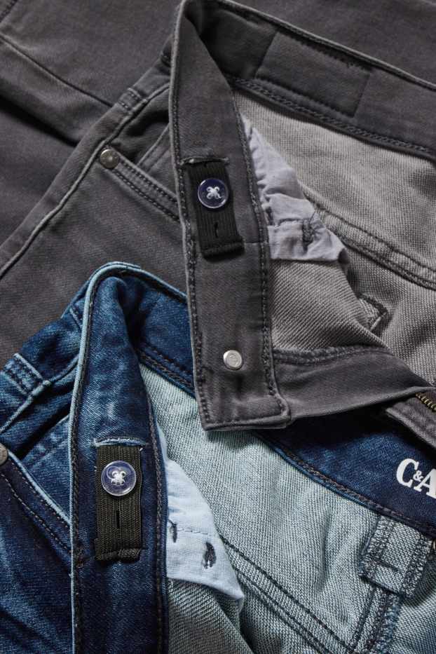 Děti - chlapci - Rozšířené velikosti - multipack 2 ks - slim jeans - jog denim - džíny - tmavošedé