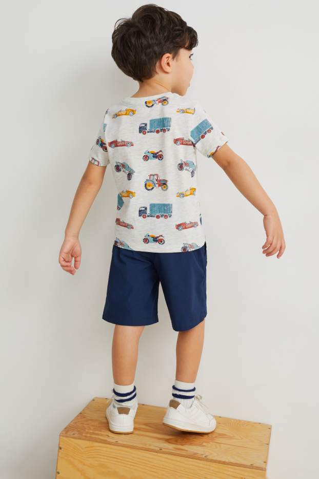 Kinder Jungen - Set - Kurzarmshirt und Shorts - 2 teilig - dunkelblau