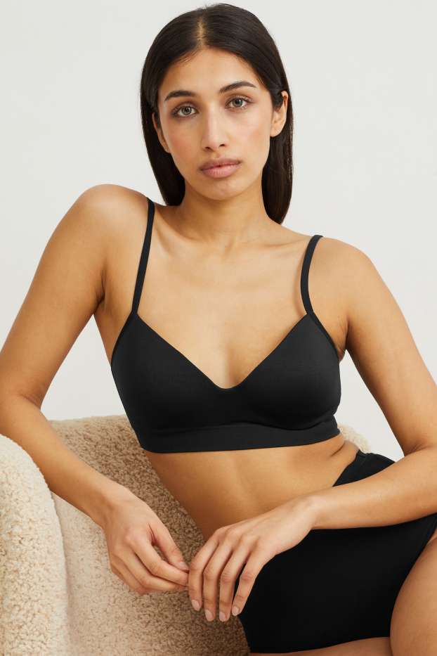 Donna - Reggiseno senza ferretti - DEMI - imbottito - nero
