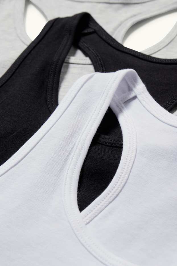 Enfants filles - Lot de 3 - brassières - gris clair chiné
