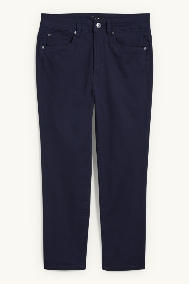 Donna - Pantaloni di stoffa - vita media - skinny fit - blu scuro