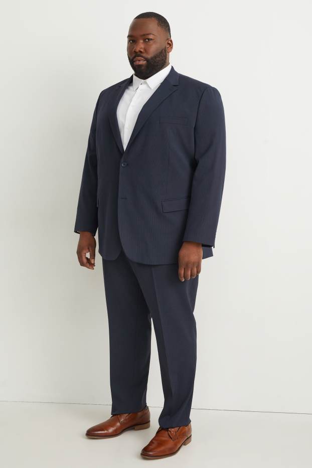 Pánské - Oblekové kalhoty - regular fit - Flex - tmavomodrá