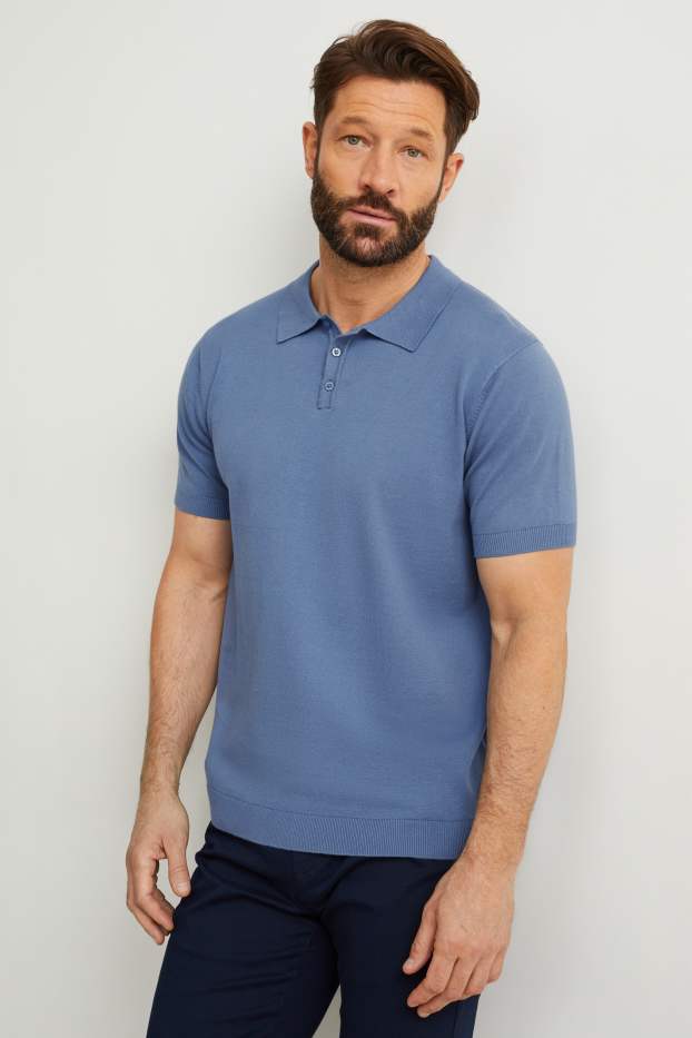 Hommes - Polo - bleu