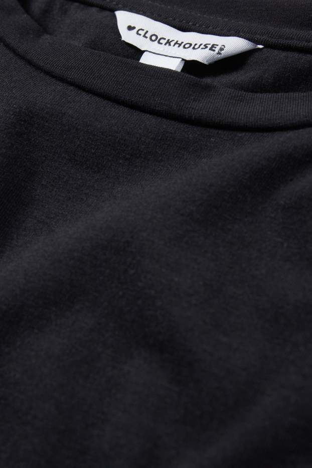 Damen - Crop T-Shirt - schwarz