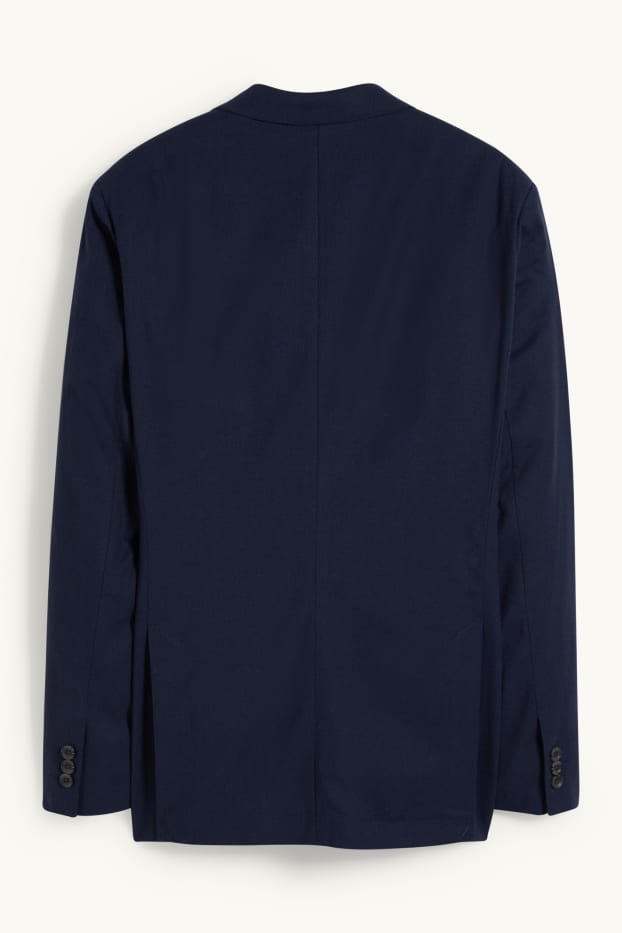 Men - Mix-and-match tailored jacket - regular fit - Flex - cotton-linen blend - dark blue