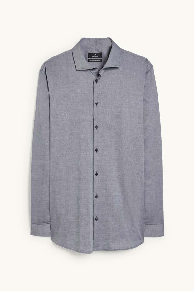 Home - Camisa formal - regular fit - cutaway - fàcil de planxar - gris