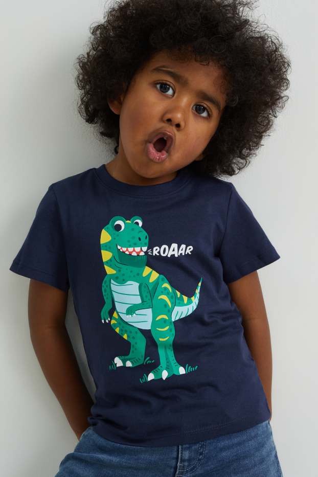 Enfants garçons - Lot de 3 - T-shirts - bleu foncé