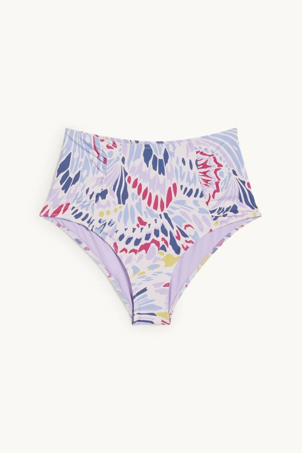 Women - Bikini bottoms - high waist - LYCRA® XTRA LIFE™ - patterned - rose
