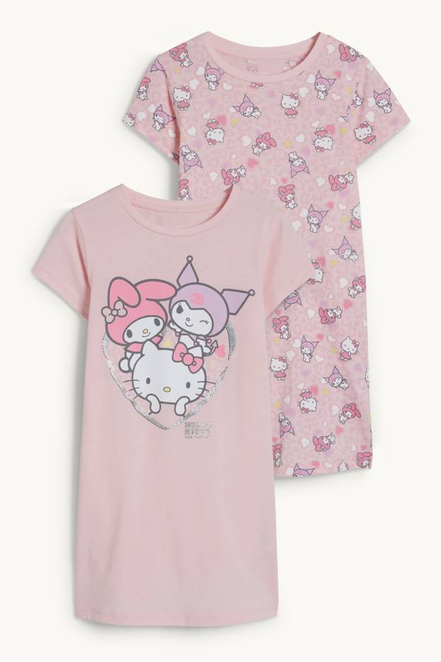 Children Girls - Multipack of 2 - Hello Kitty - nightdress - rose