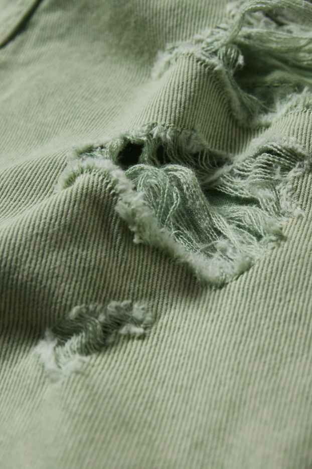 Femei - CLOCKHOUSE - pantaloni scurți de blugi - talie înaltă - verde deschis