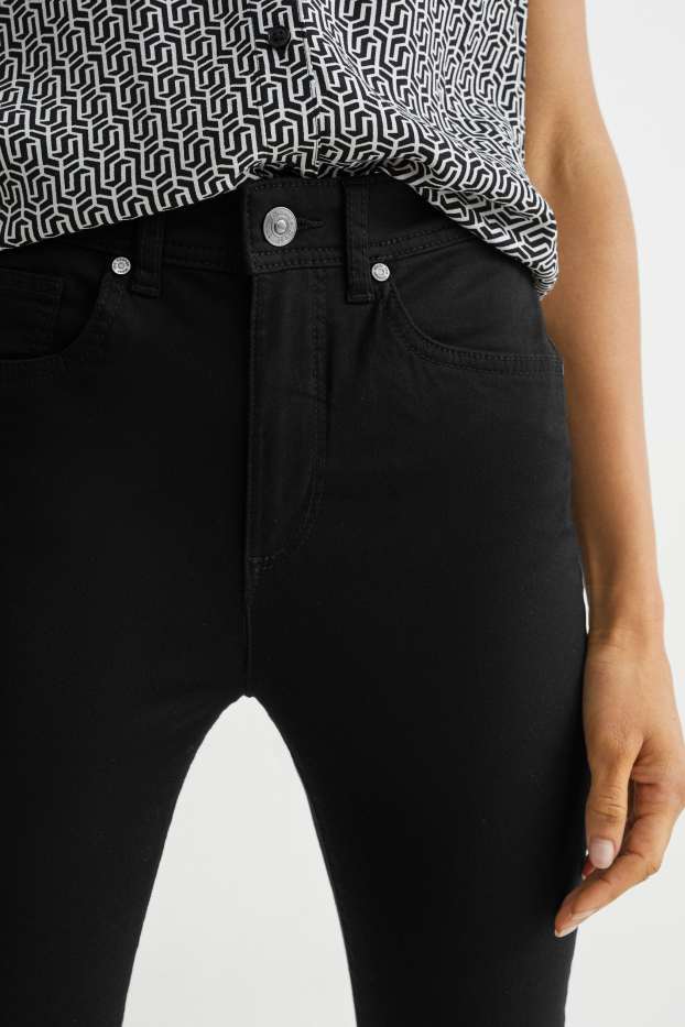 Donna - Pantaloni di stoffa - vita media - skinny fit - nero