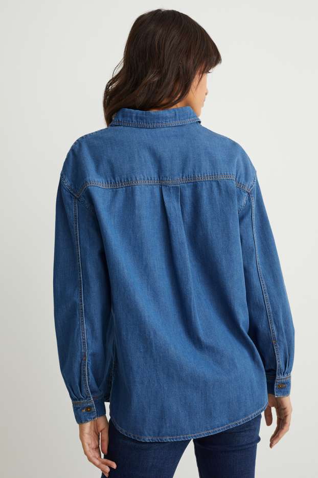 Femei - Bluză din denim - denim-albastru
