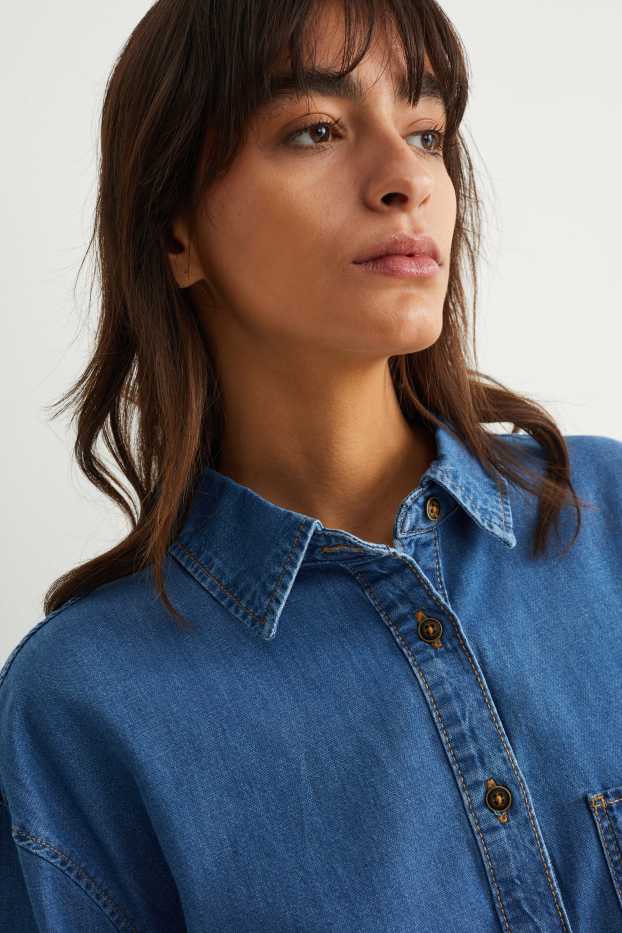 Femei - Bluză din denim - denim-albastru