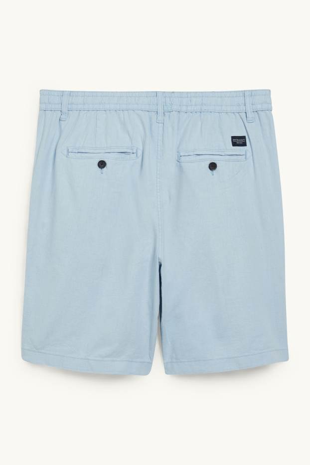 Mężczyźni - Szorty - mieszanka z lnem - jasnoniebieski