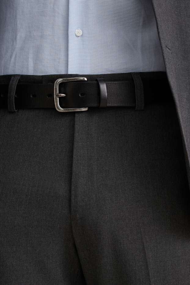 Herren - Ledergürtel - schwarz