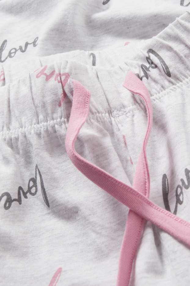 Femei - Pijama - cu model - gri deschis melanj
