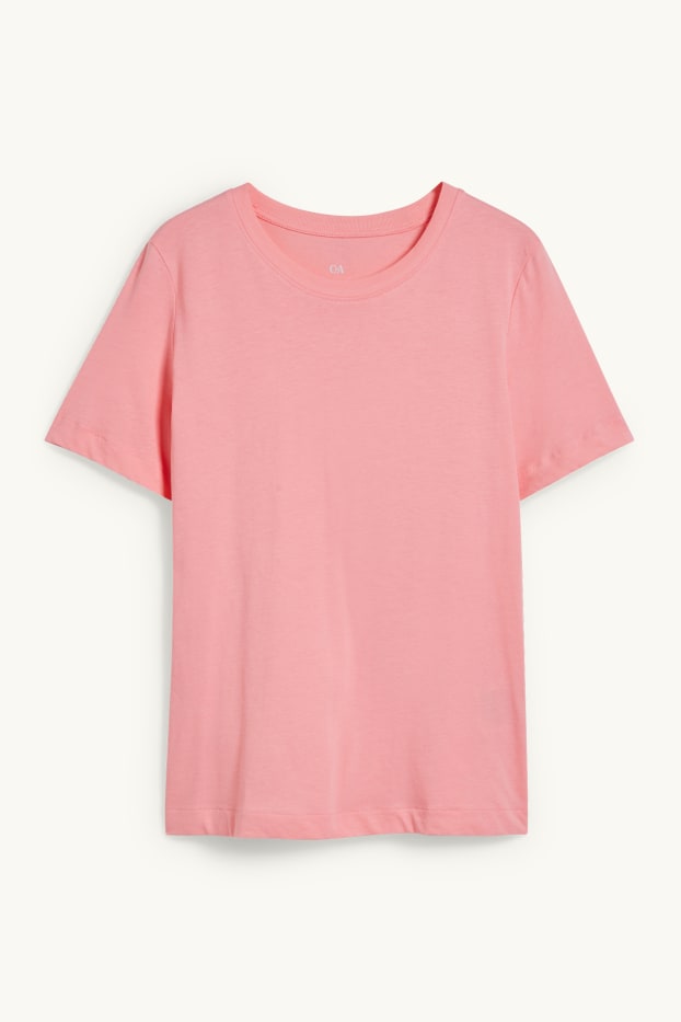 Dames - Basic T-shirt - fuchsiarood