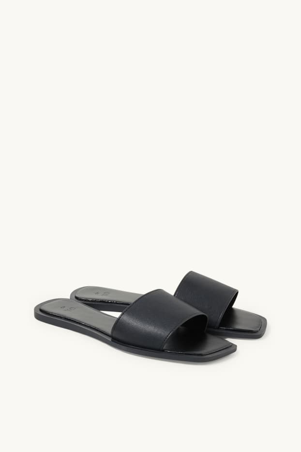 Women - Sandals - faux leather - black