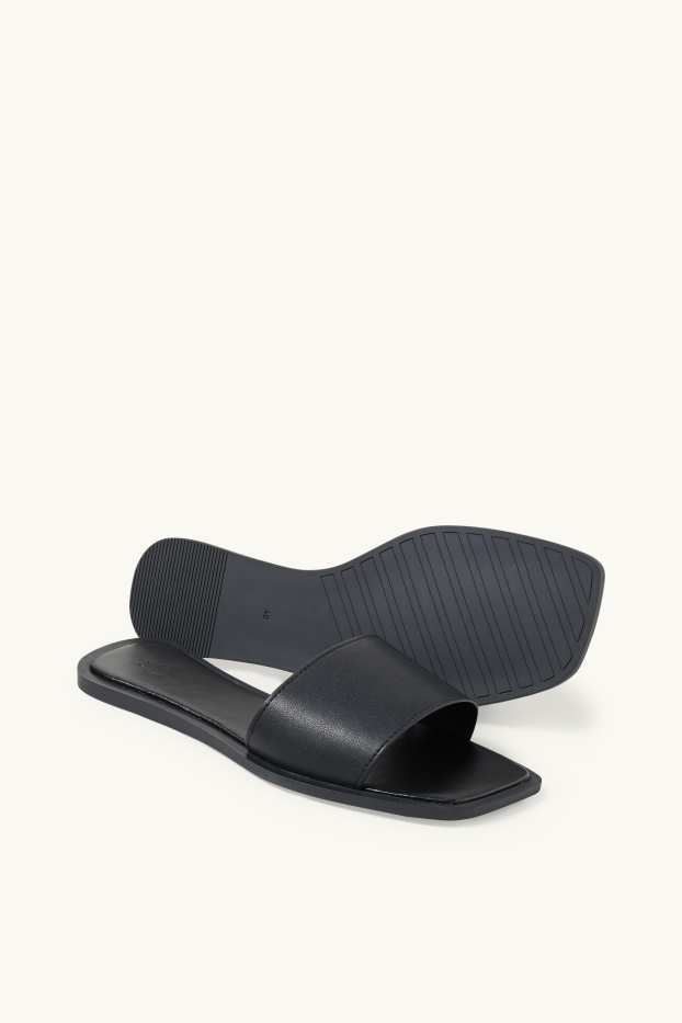 Women - Sandals - faux leather - black