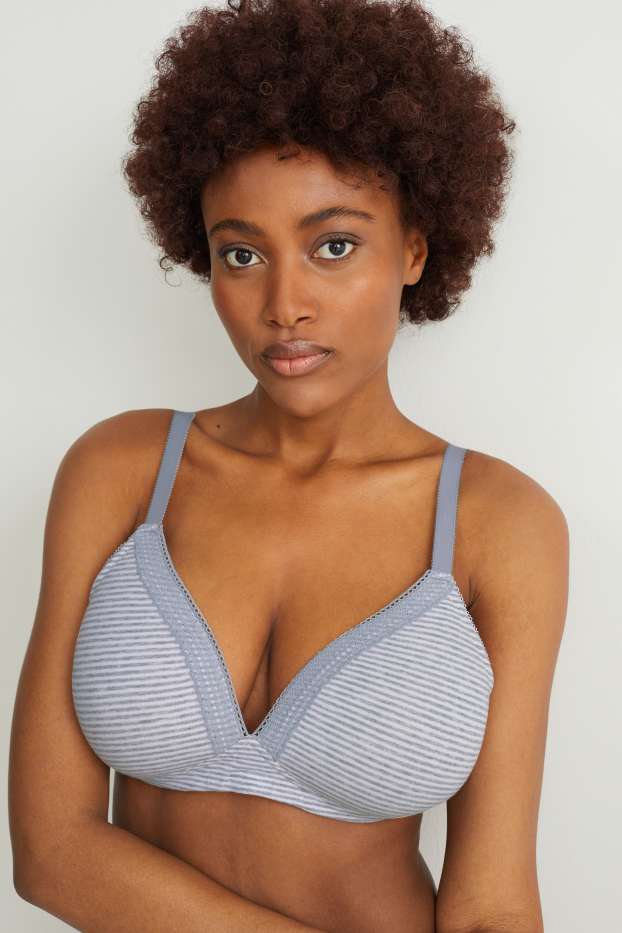 Donna - Confezione da 2 - reggiseno senza ferretti - imbottito - grigio chiaro