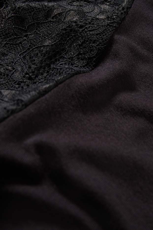 Donna - Camicia da notte in viscosa - nero