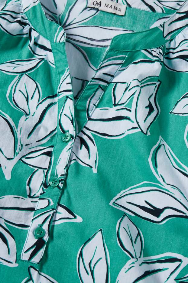 Women - Nursing shirt dress - patterned - green