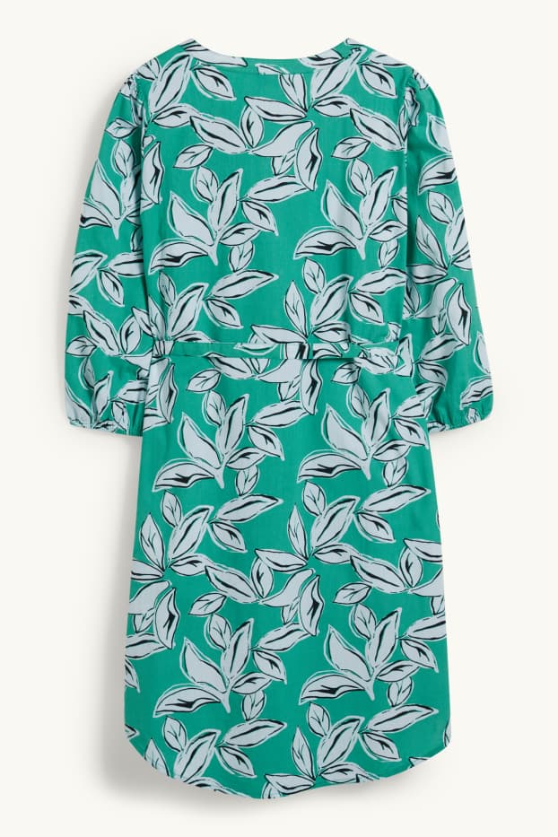 Women - Nursing shirt dress - patterned - green